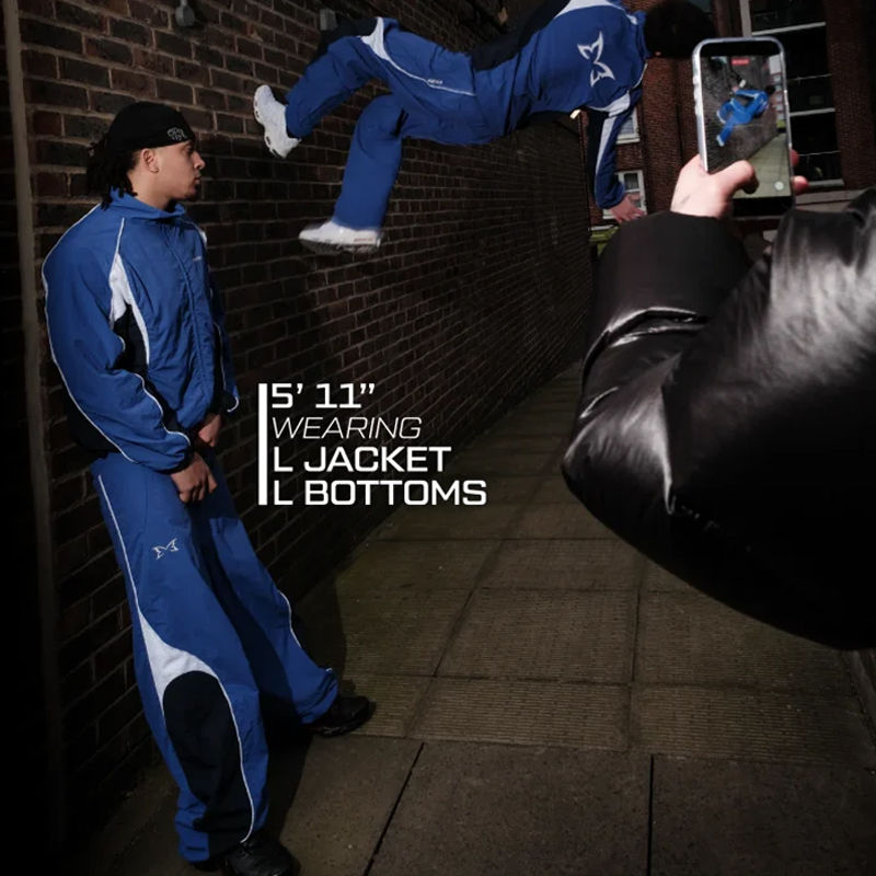 Mertra Sport Tracksuit Blue Wearing Effect