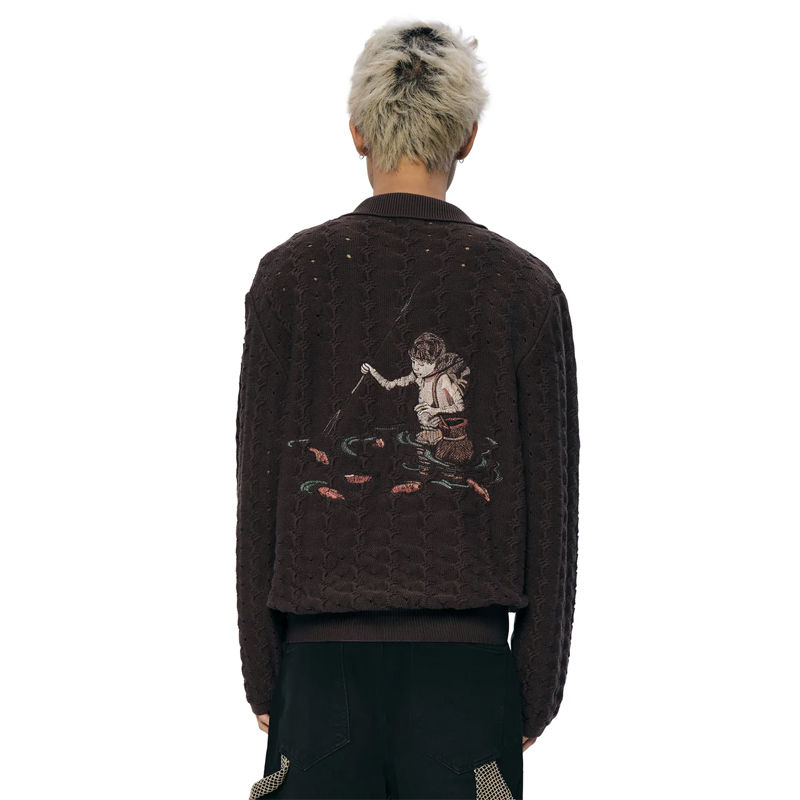 Derschutze Lotus V2 Longsleeve Knit Brown Wearing Effect