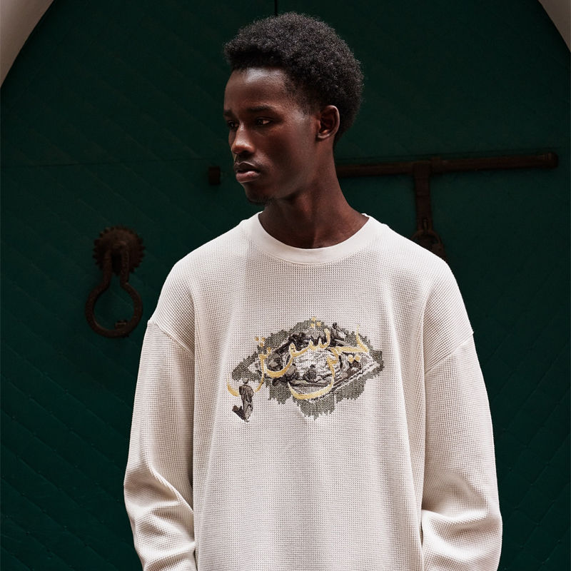 Derschutze Aziza Waffle Longsleeve Off White Wearing Effect