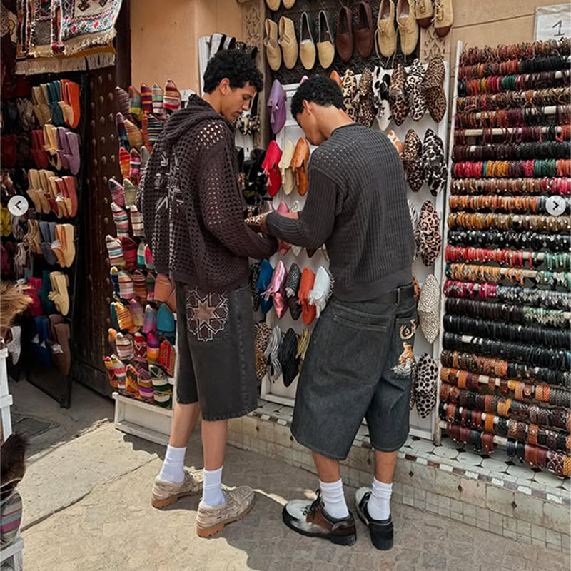 Derschutze Aziza Washed Jorts Brown Wearing Effect