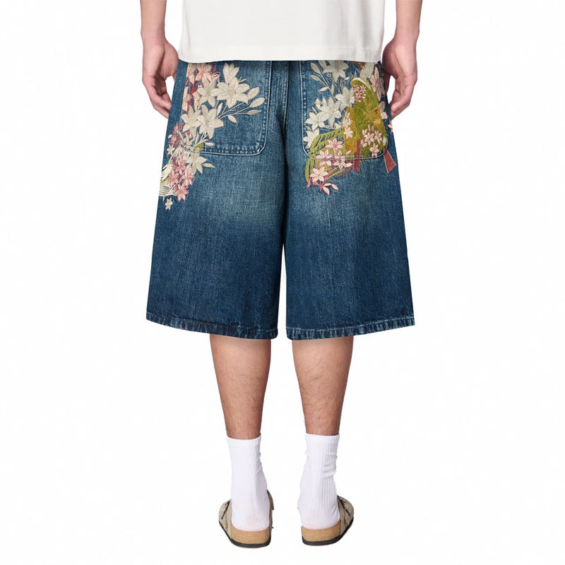 Derschutze Yakuza Indigo Washed Jorts 02 Wearing Effect