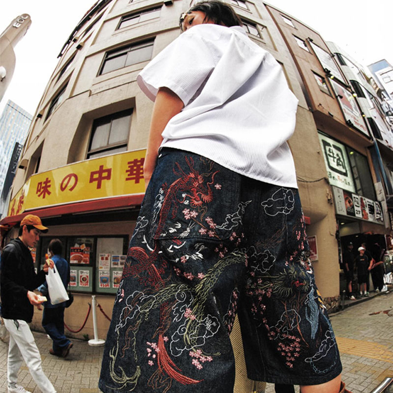 Derschutze Yakuza Indigo Raw Jorts 04 Wearing Effect
