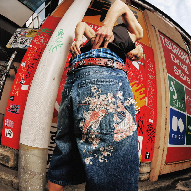 Derschutze Yakuza Indigo Washed Jorts 01 Wearing Effect