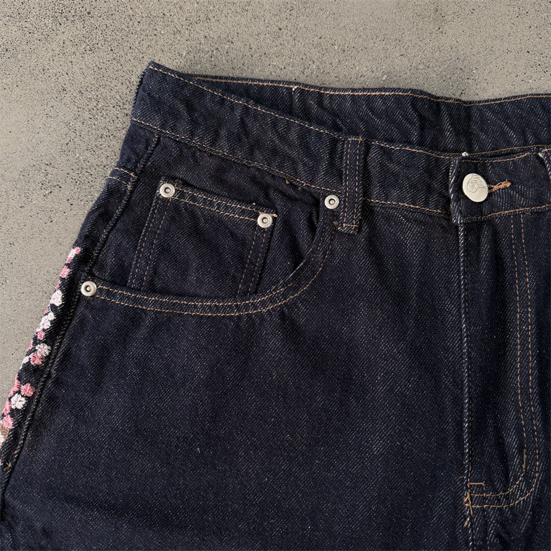 Derschutze Blossom Indigo Raw Jorts