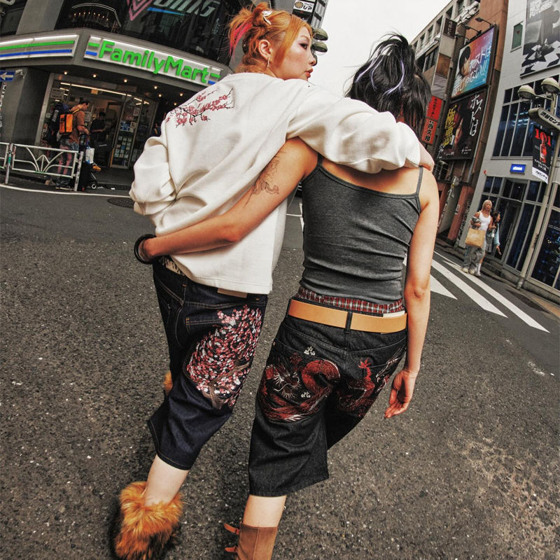 Derschutze Blossom Indigo Raw Jorts Wearing Effect