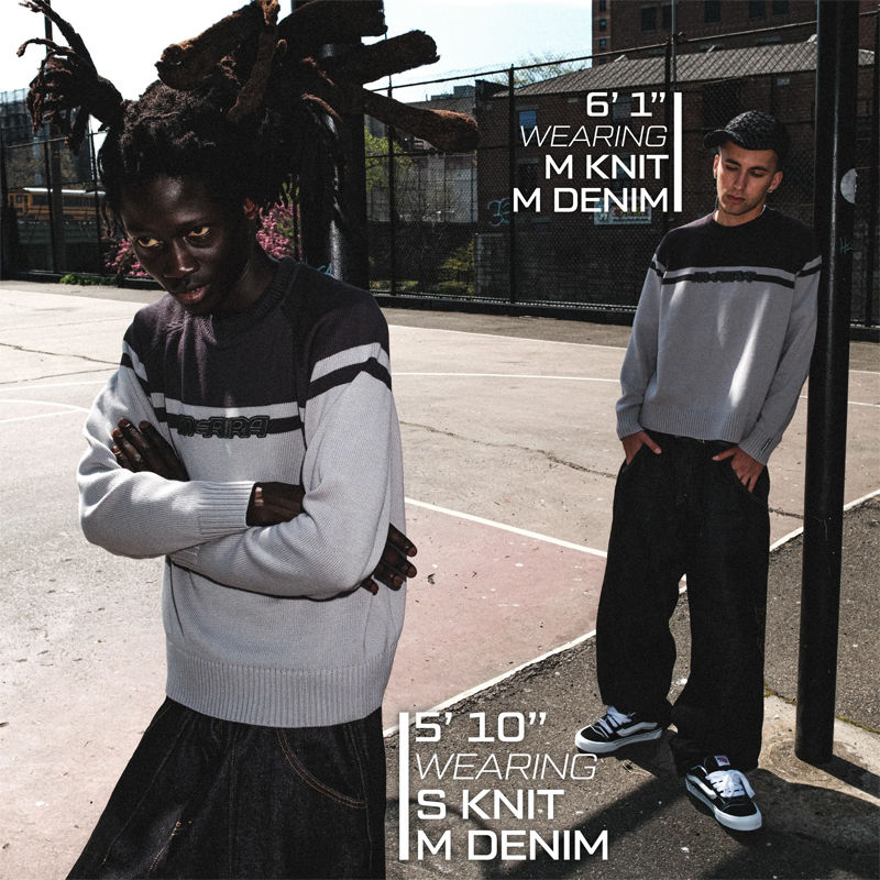 Mertra Intersect Knit Grey Wearing Effect