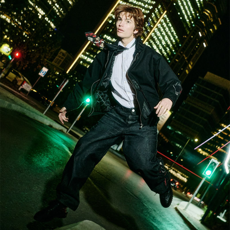 Derschutze Wall Street Black Raw Denim Wearing Effect