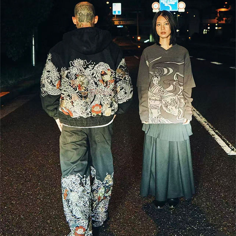Derschutze Yakuza Denim Black 02 Wearing Effect