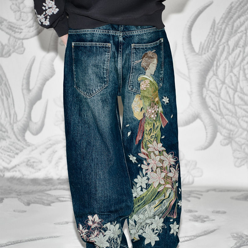 Derschutze Yakuza Indigo Washed Denim Wearing Effect