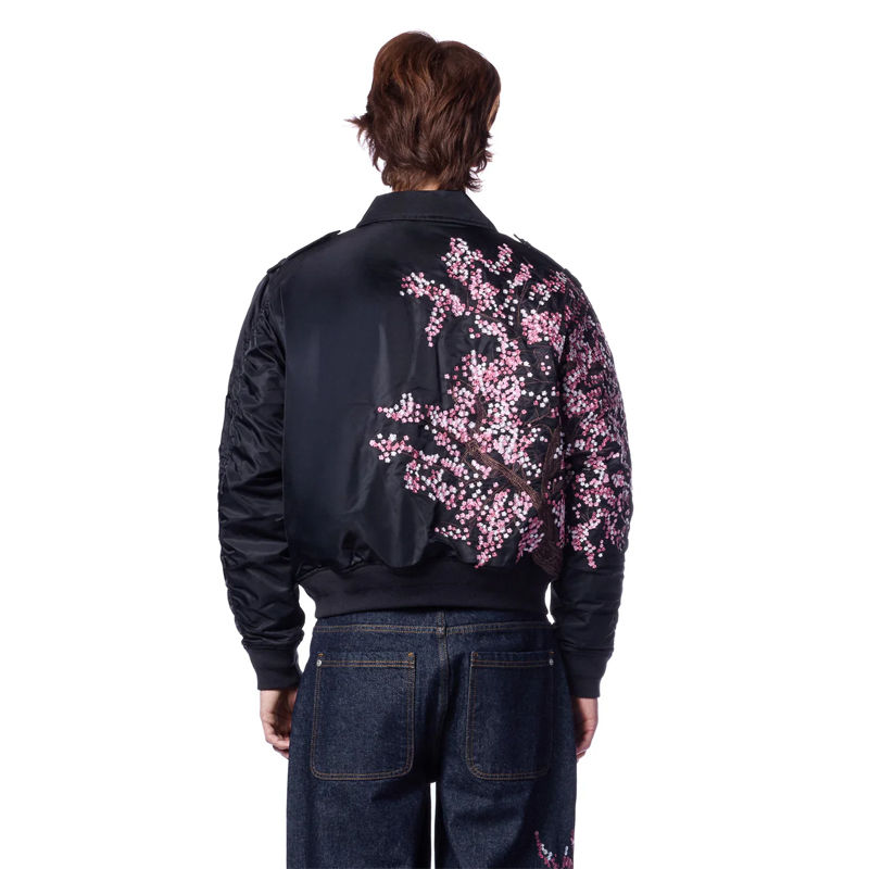 Derschutze Blossom V3 Bomber Jacket Black Wearing Effect