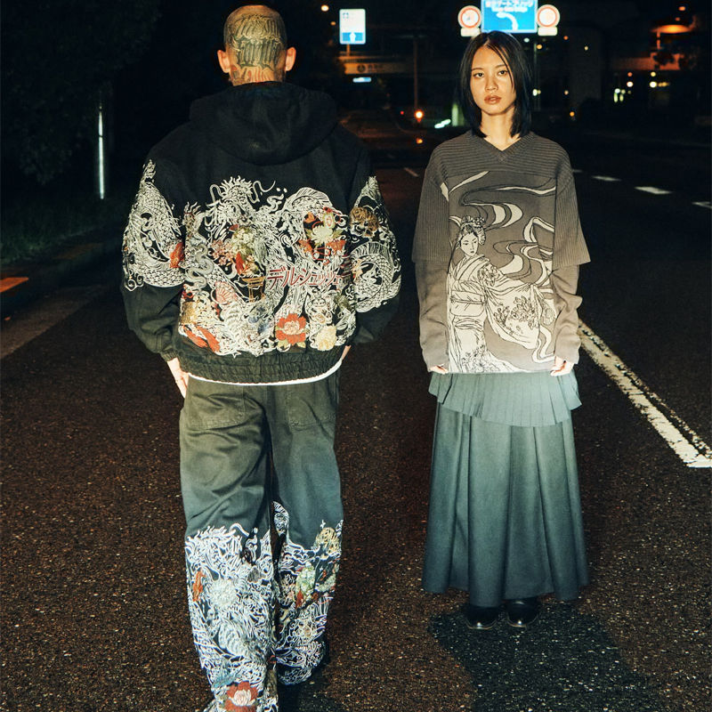 Derschutze Yakuza Workwear Jacket Wearing Effect