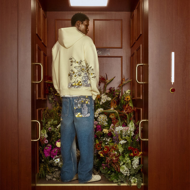 Derschutze Garden of Eden Zip Up Hoodie Wearing Effect