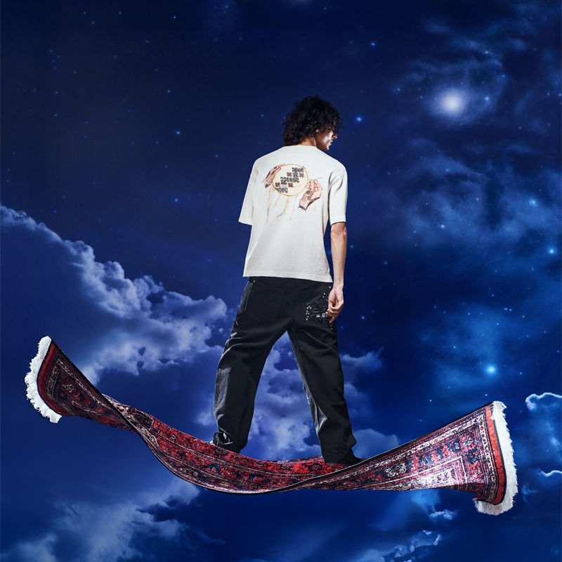 Derschutze Yasmin V4 Waffle T Shirt Off White Wearing Effect