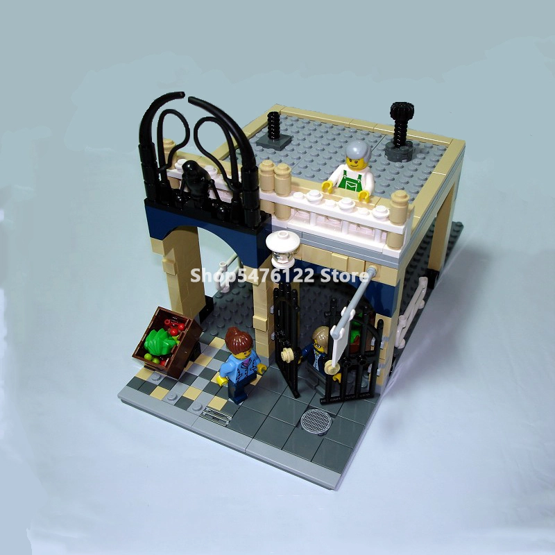 Creator Expert Street View Market Street 180063 1248Pcs Moc Model Modular Building Blocks Bricks Toys 10190 15007 30013 84007 10003