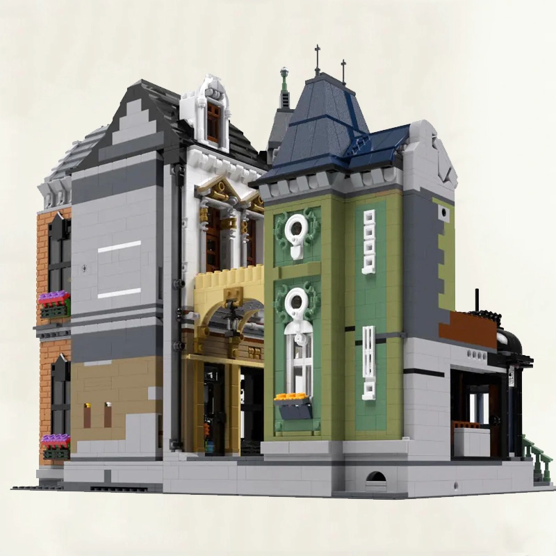Jiestar Creator Expert Street View Toys Store Afol Square 5290Pcs Moc Model Modular  Building Blocks Bricks Toys 89112