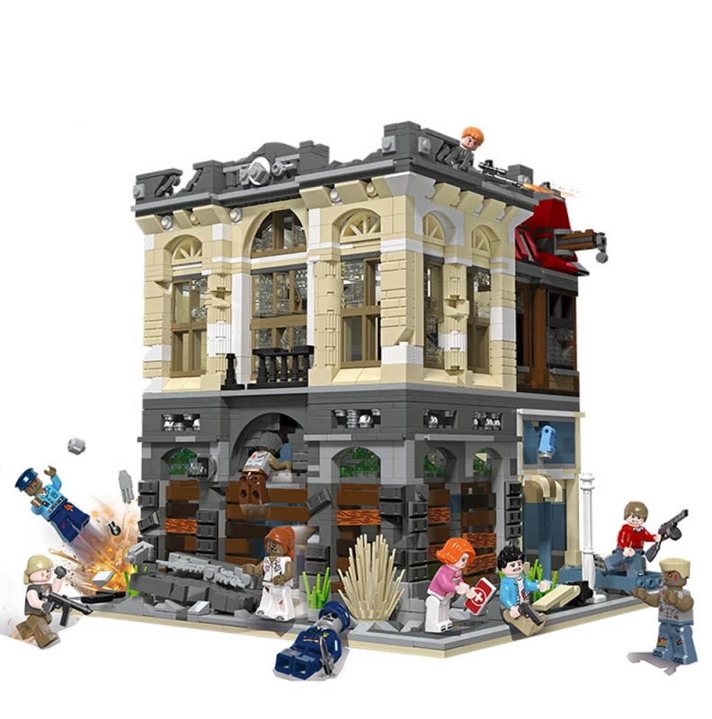 Creator Expert Street View Dooms Day Bricks Bank Zombie 2836Pcs 89102 Moc Model Modular Building Blocks Bricks 10251