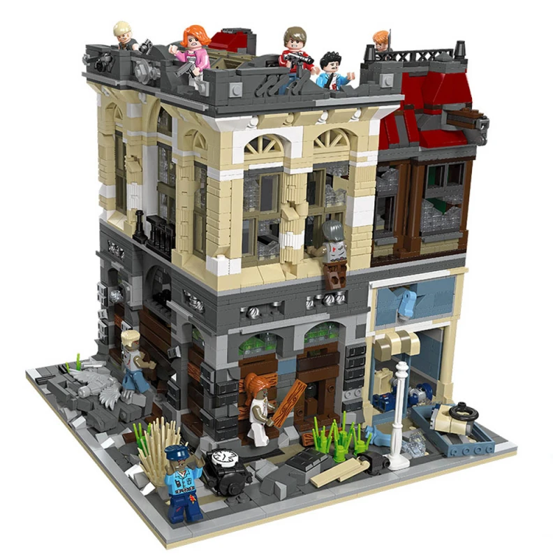 Creator Expert Street View Dooms Day Bricks Bank Zombie 2836Pcs 89102 Moc Model Modular Building Blocks Bricks 10251