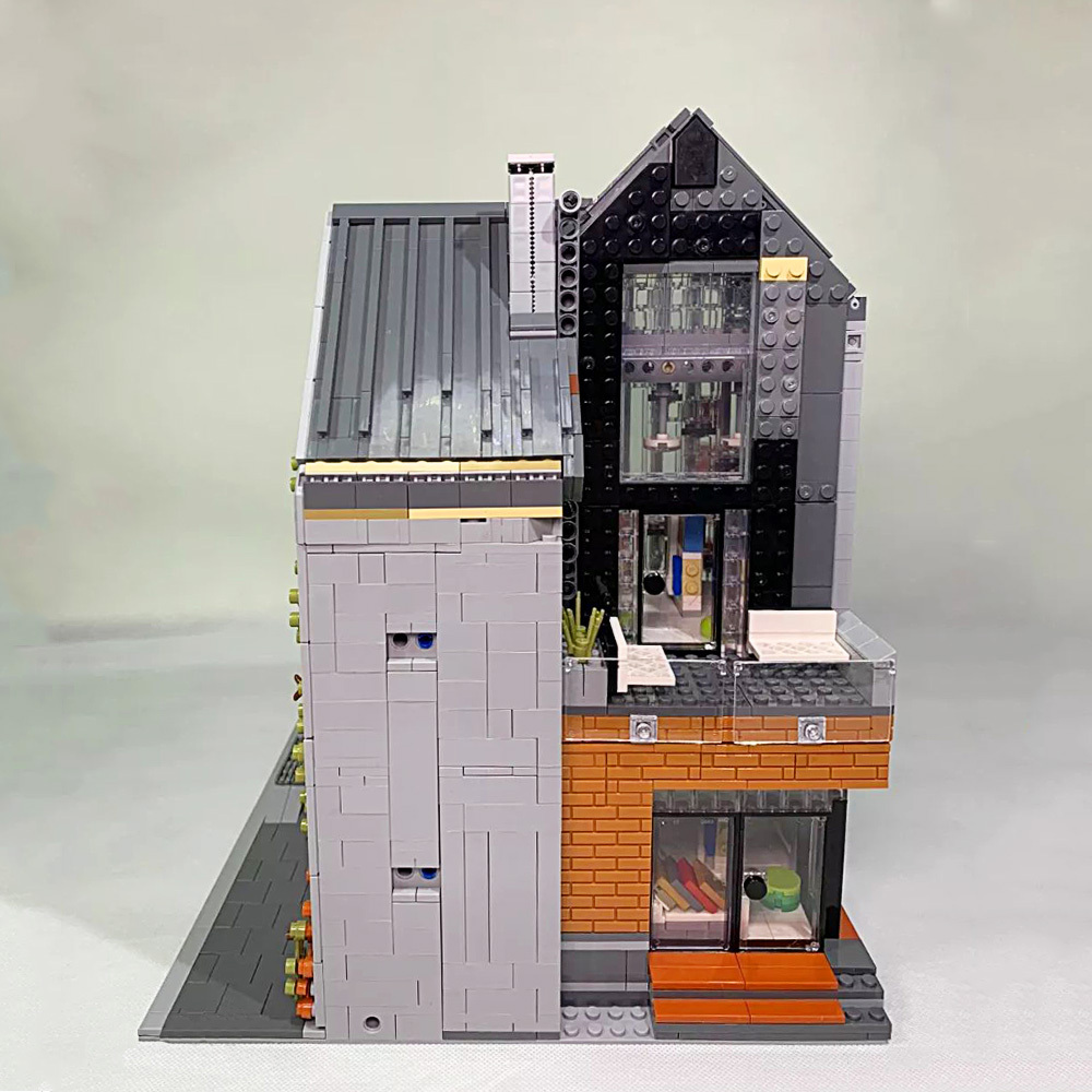 Creator Expert Street View Modern Library 2789Pcs Moc Model Modular Building Blocks Bricks Toys 011001
