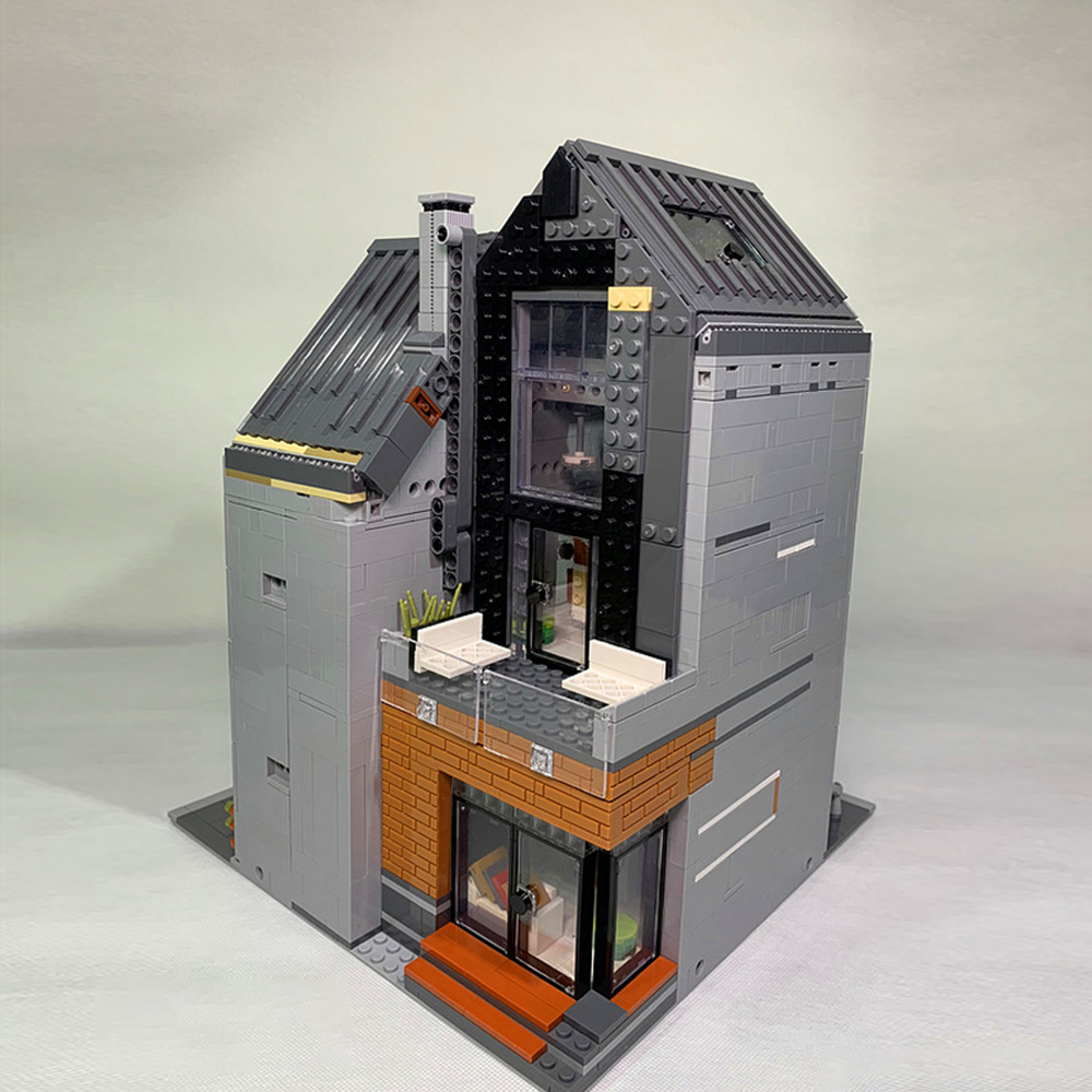 Creator Expert Street View Modern Library 2789Pcs Moc Model Modular Building Blocks Bricks Toys 011001