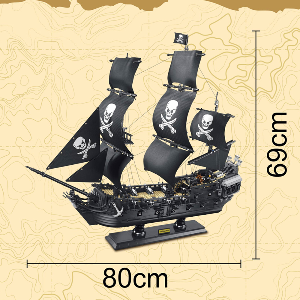 DK Pirates Of The Caribbean The Black Pearl 3423Pcs Moc Model Modular Building Blocks Bricks Toys DK6001