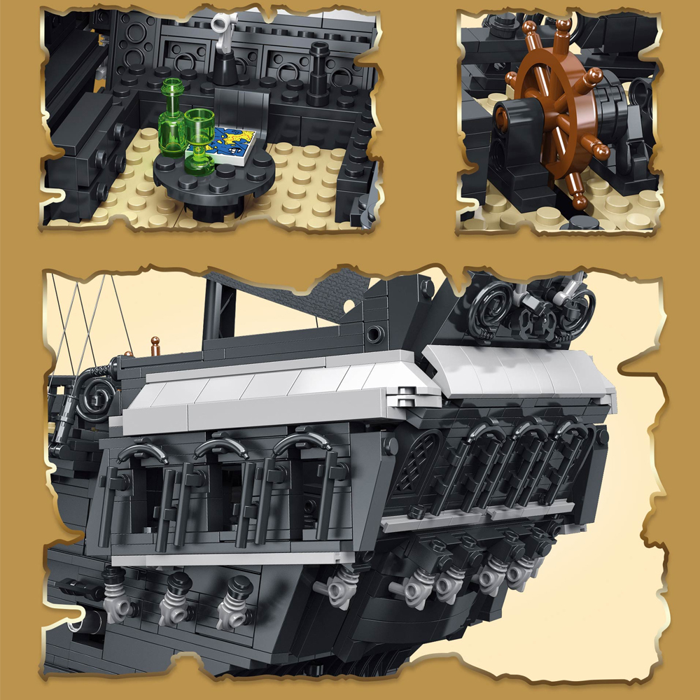 DK Pirates Of The Caribbean The Black Pearl 3423Pcs Moc Model Modular Building Blocks Bricks Toys DK6001
