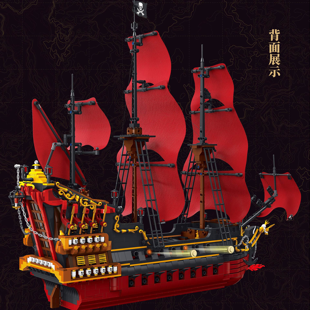 DK Pirates Of The Caribbean Queen Anne's Revenge 3694Pcs Moc Model Modular Building Blocks Bricks Toys DK6002