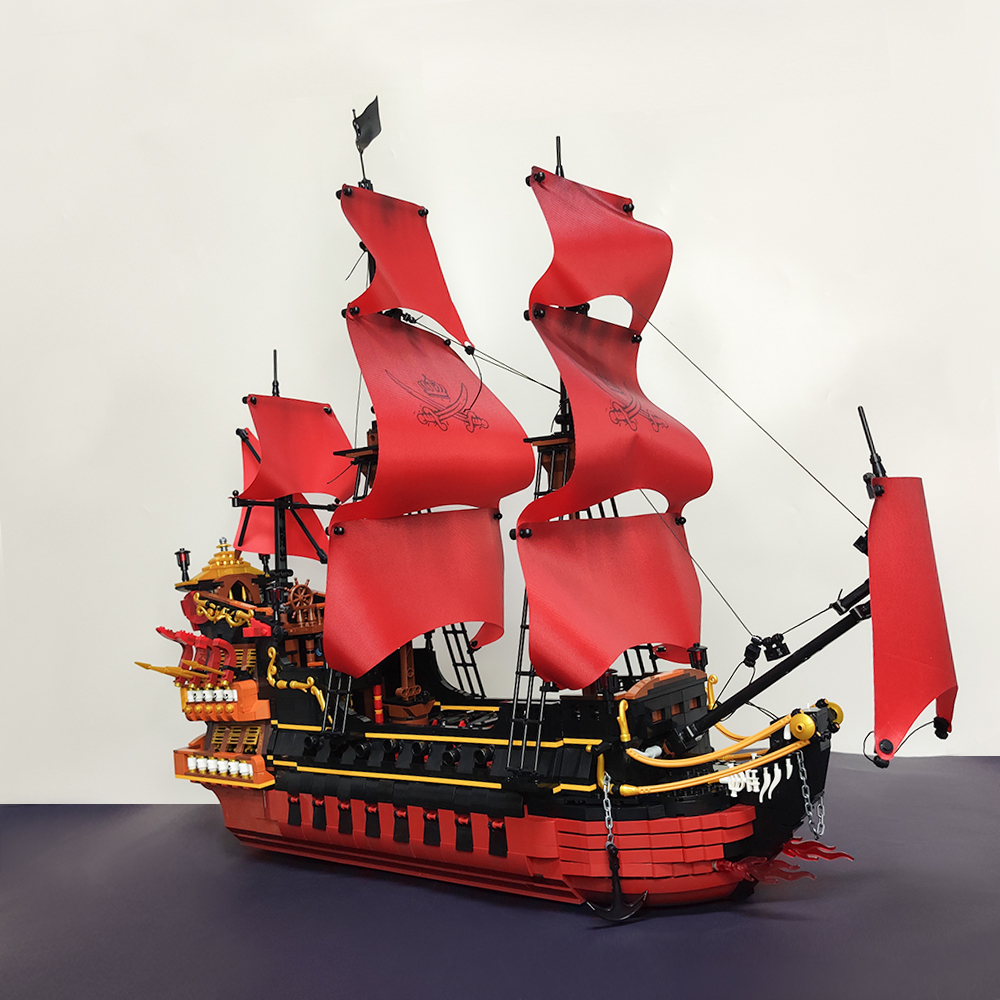 DK Pirates Of The Caribbean Queen Anne's Revenge 3694Pcs Moc Model Modular Building Blocks Bricks Toys DK6002