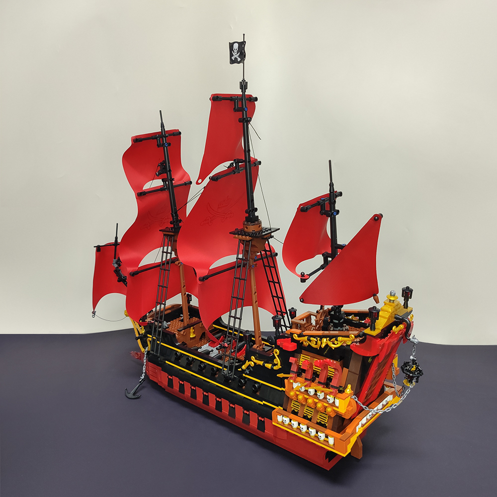DK Pirates Of The Caribbean Queen Anne's Revenge 3694Pcs Moc Model Modular Building Blocks Bricks Toys DK6002