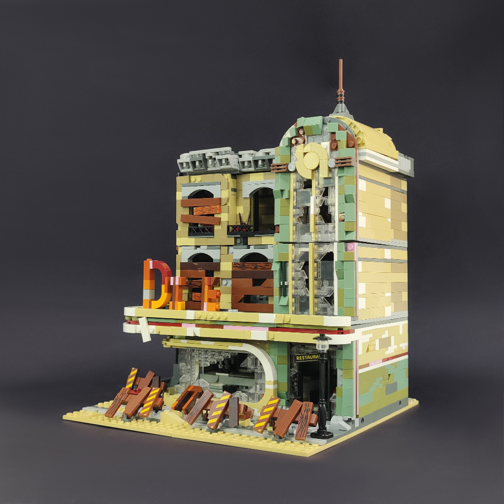 Creator Expert Street View Dooms Day Downtown Diner Zombie 2795Pcs 89101 Moc Model Modular Building Blocks Bricks 10260
