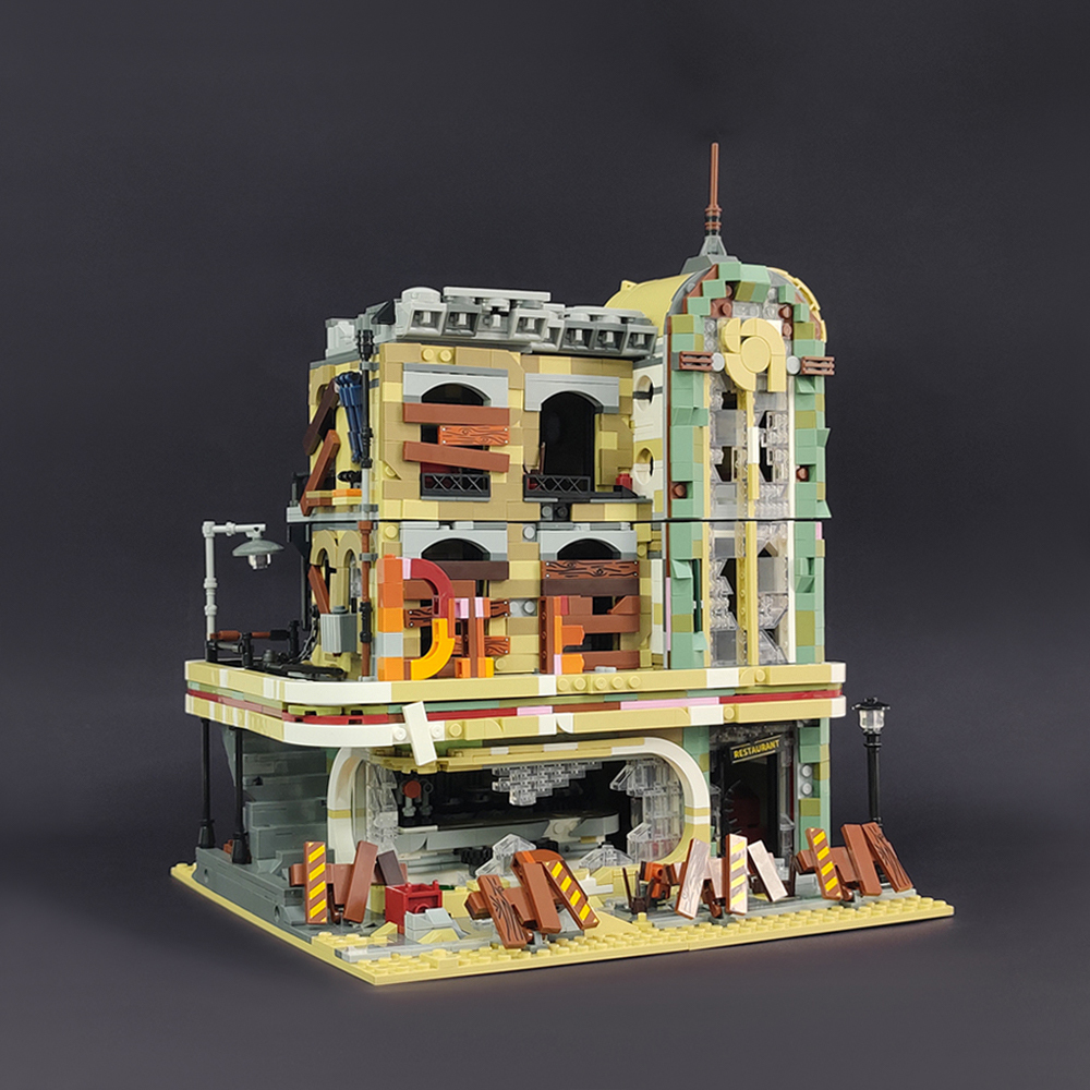 Creator Expert Street View Dooms Day Downtown Diner Zombie 2795Pcs 89101 Moc Model Modular Building Blocks Bricks 10260