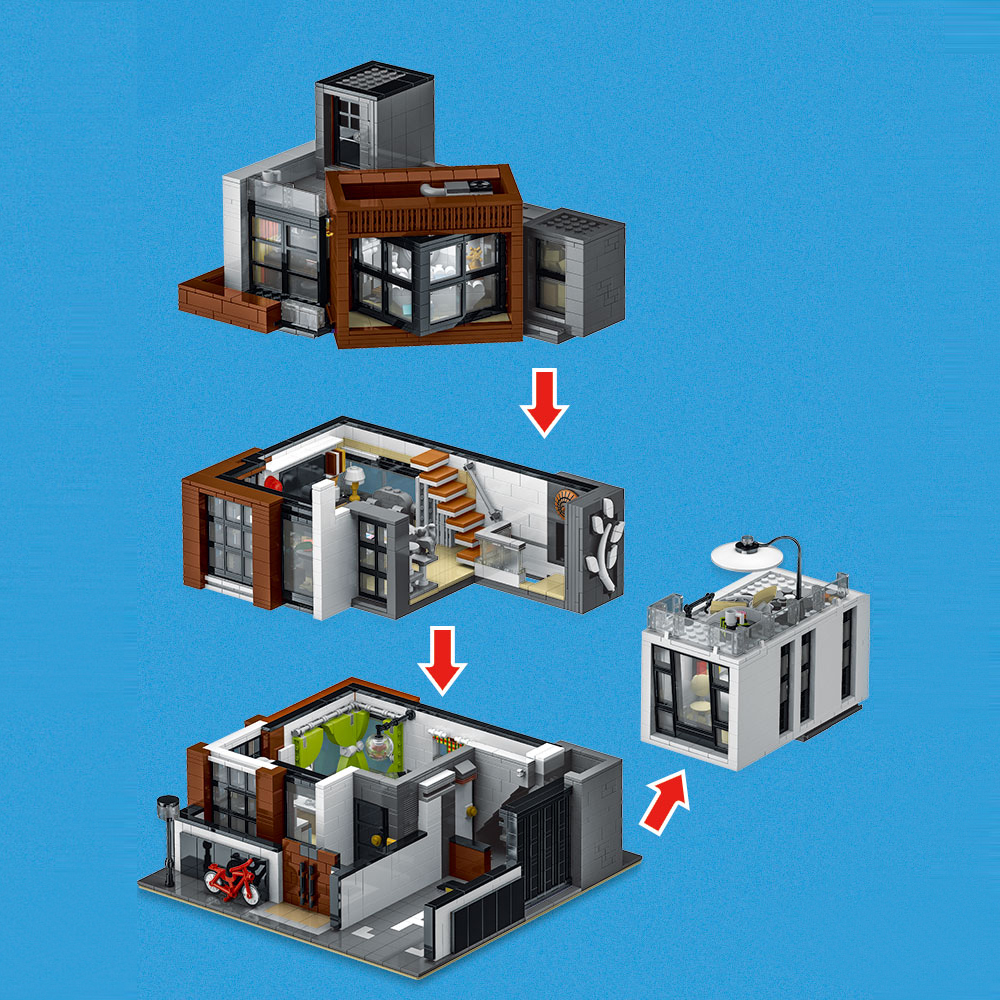 Morkmodel Creator Expert Street View CUBE Villa 3623Pcs Moc Model Modular Building Blocks Bricks Toys 10204