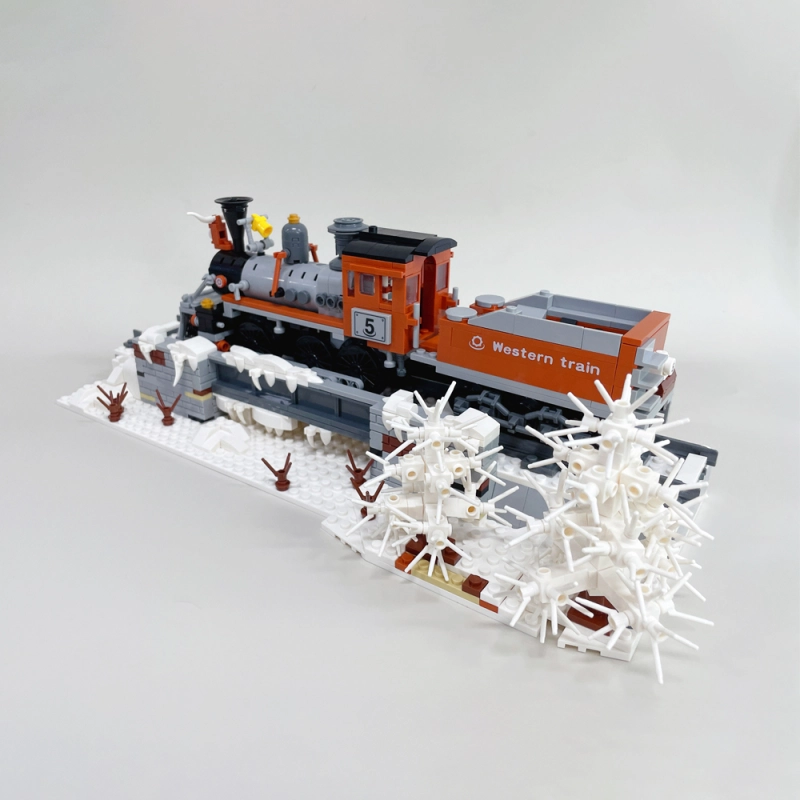 Jiestar Technic Western Train With Base 853Pcs Moc Model Modular Building Blocks Bricks Toys 59009