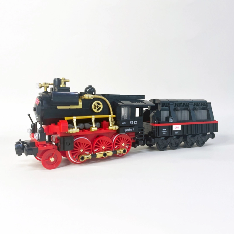 Jiestar Technic Steam Locomotive Train With Base 676Pcs Moc Model Modular Building Blocks Bricks Toys 59008