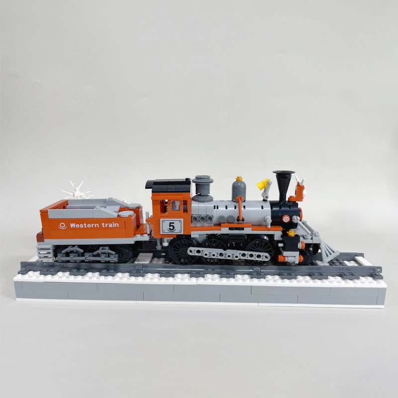 Jiestar Technic Western Train With Base 853Pcs Moc Model Modular Building Blocks Bricks Toys 59009