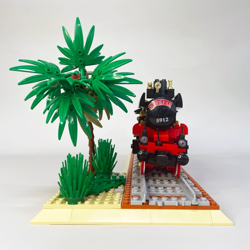Jiestar Technic Steam Locomotive Train With Base 676Pcs Moc Model Modular Building Blocks Bricks Toys 59008