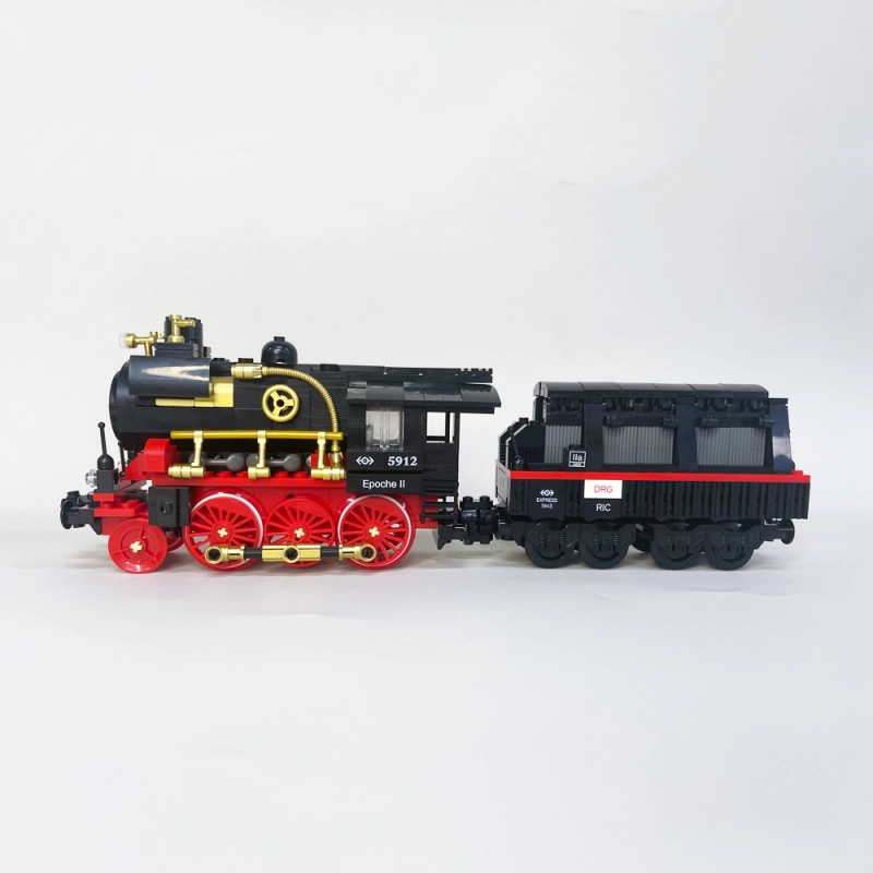 Jiestar Technic Steam Locomotive Train With Base 676Pcs Moc Model Modular Building Blocks Bricks Toys 59008
