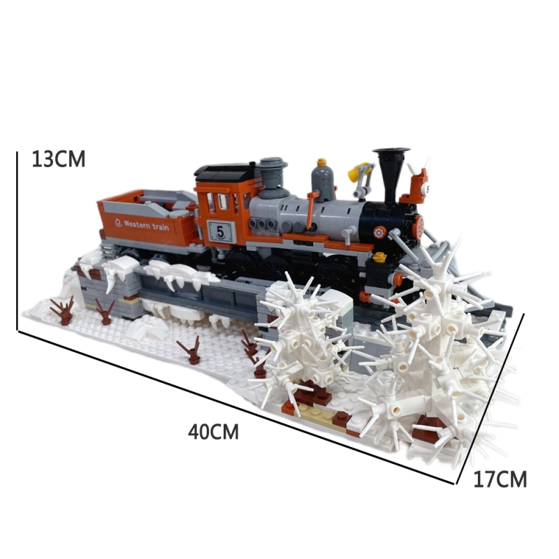 Jiestar Technic Western Train With Base 853Pcs Moc Model Modular Building Blocks Bricks Toys 59009