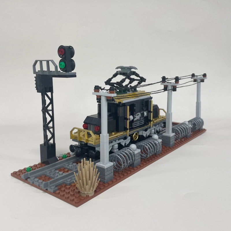 Jiestar Technic Crocodile Locomotive Train With Base 669Pcs Moc Model Modular Building Blocks Bricks Toys 59007