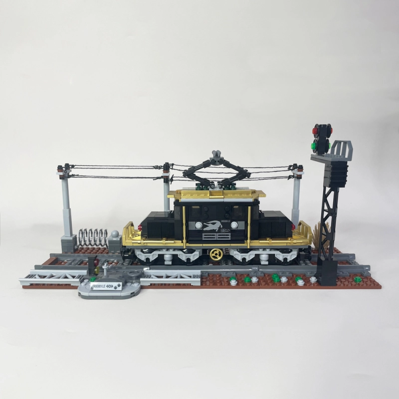 Jiestar Technic Crocodile Locomotive Train With Base 669Pcs Moc Model Modular Building Blocks Bricks Toys 59007
