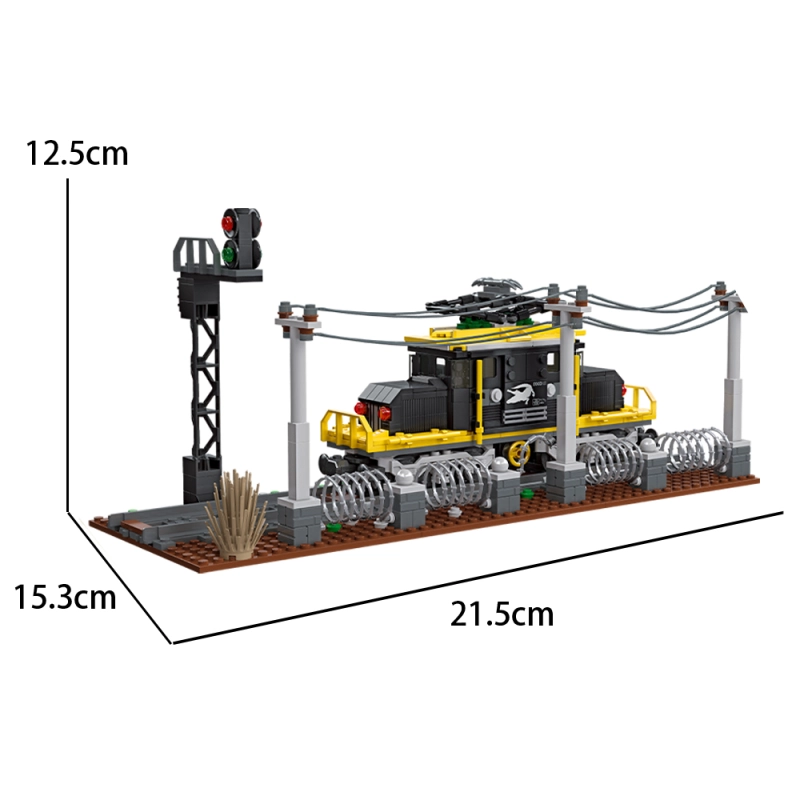 Jiestar Technic Crocodile Locomotive Train With Base 669Pcs Moc Model Modular Building Blocks Bricks Toys 59007