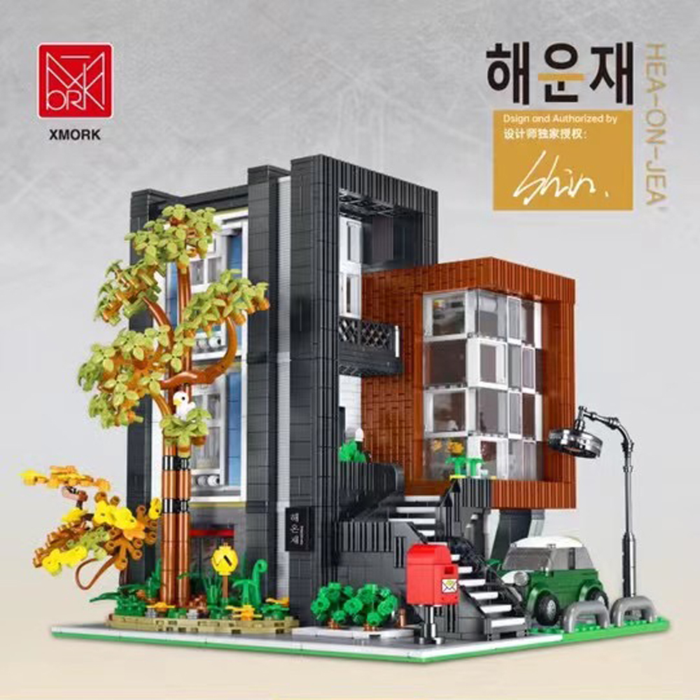 Xmork Creator Expert Street View Modern Villa 3300Pcs Moc Model Modular Building Blocks Bricks Toys 10205