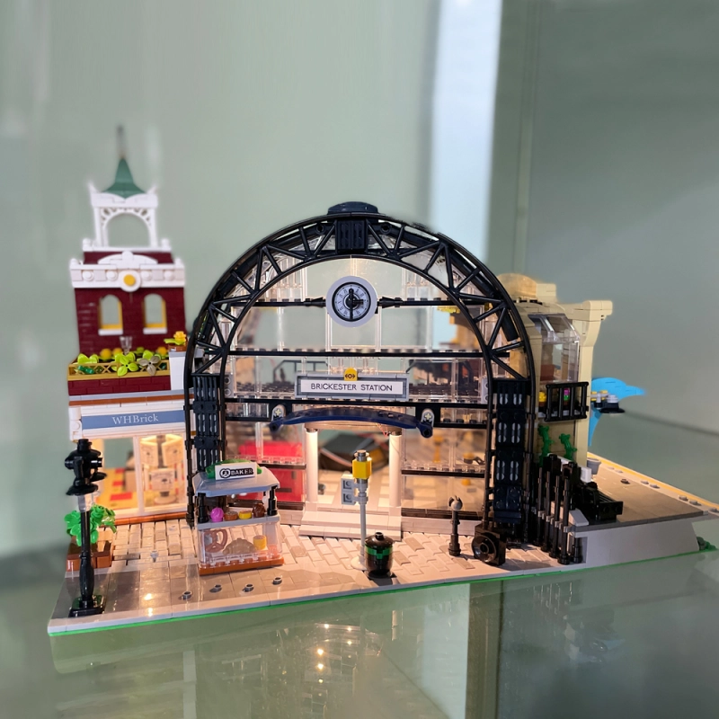 Jiestar Creator Expert Street View The Meeting Point of Train Station 2720Pcs Moc Model Modular Building Blocks Bricks Toys 89154