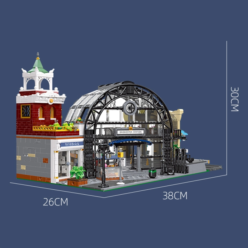 Jiestar Creator Expert Street View The Meeting Point of Train Station 2720Pcs Moc Model Modular Building Blocks Bricks Toys 89154