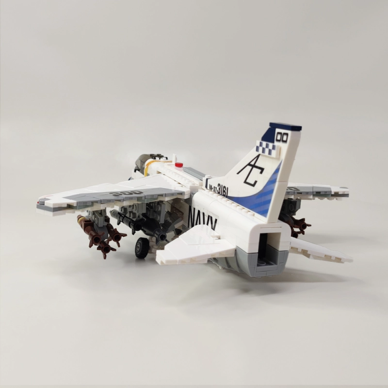 Jiestar Ideas Military A-7 Attack Aircraft 683Pcs Moc Model Modular Building Blocks Bricks Toys 61044