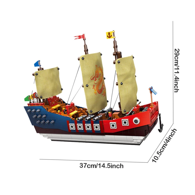 Jiestar Pirates Of The Caribbean Heros Ship 921Pcs Moc Model Modular Building Blocks Bricks Toys 58001