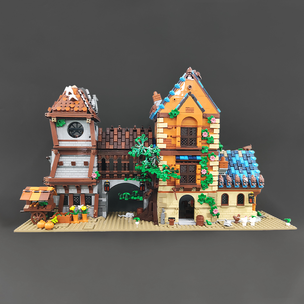 Jiestar Creator Expert Medieval Tavern 2843Pcs With Lights Moc Model Modualr Building Blocks Bricks Toys 89151