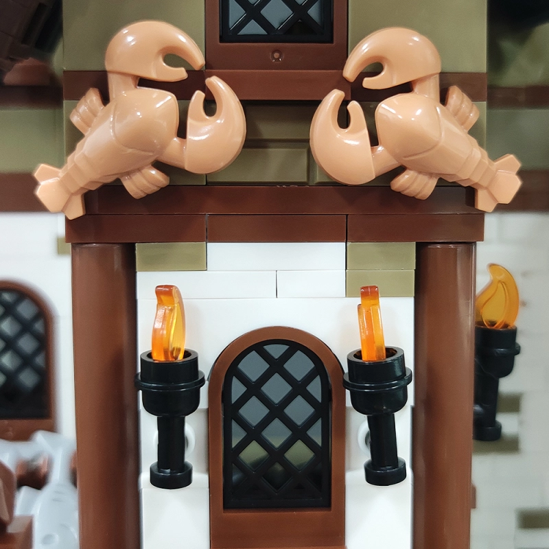 Jiestar Creator Expert Medieval Harbor 2979Pcs With Lights Moc Model Modualr Building Blocks Bricks Toys 89152