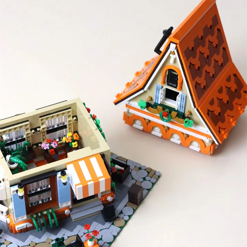 Baka Creator Expert Magic Flower Workshop 2445Pcs With Inside Decoration Moc Model Modular Buidling Blocks Bricks Toys 33206