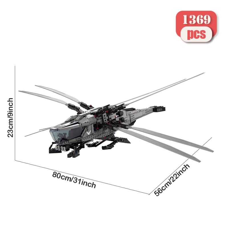 Dune Atreides Royal Ornithopter 1369Pcs With Figure Moc Model Modualr Building Blocks Bricks Toys 10327 63327
