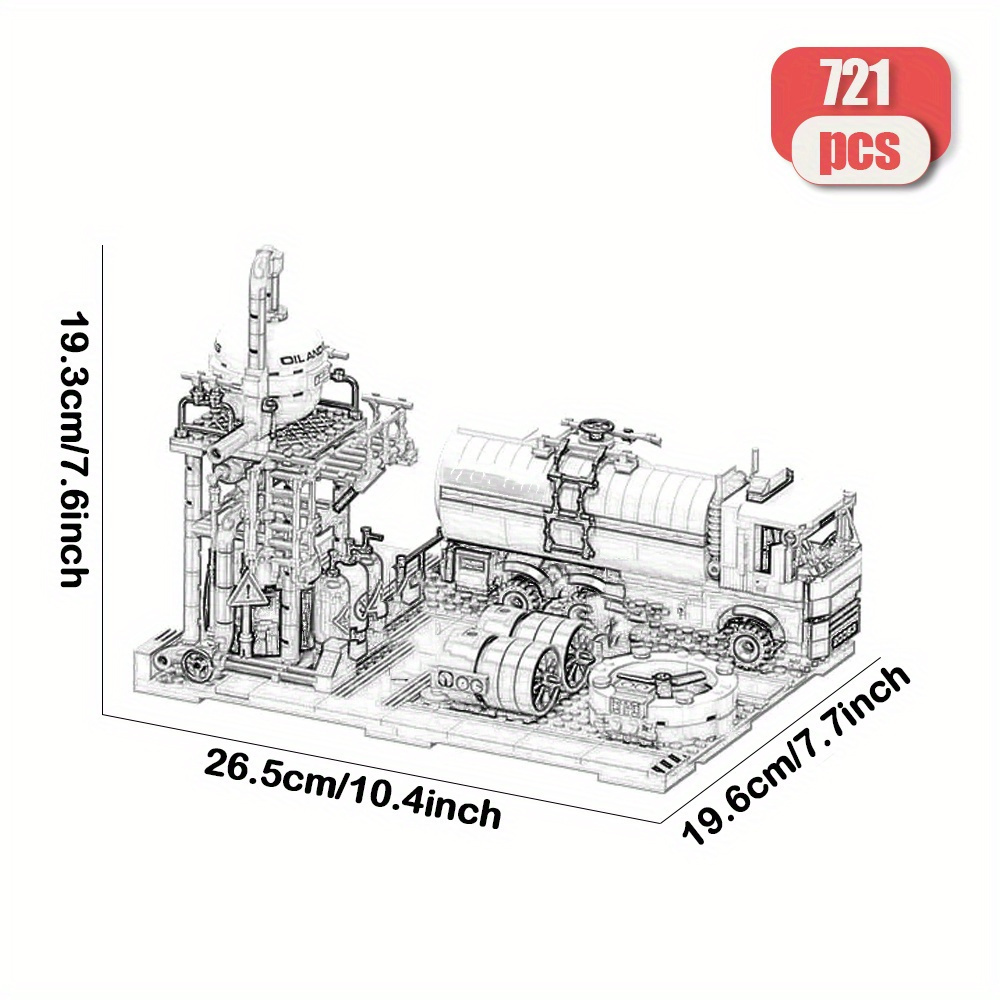 Natural Gas Transportation Station 721pcs Moc Model Modular Building Blocks Bricks Toys JJ9016